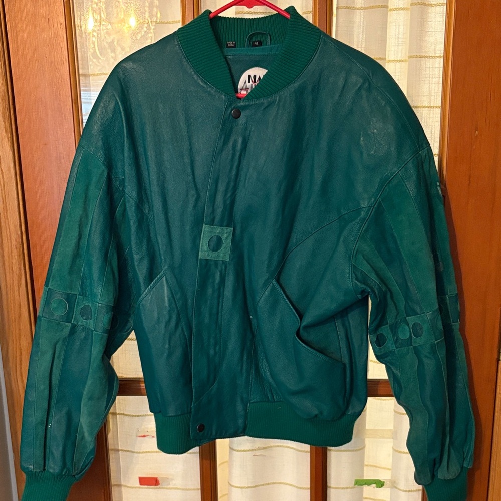 Man Alive Elegant Green Bomber Jacket